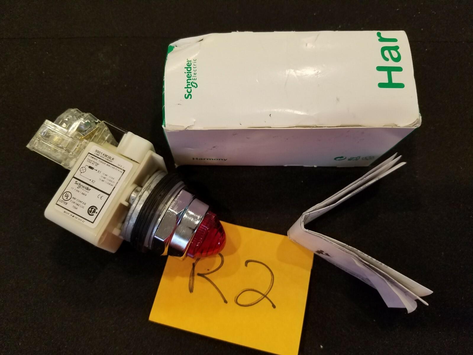 Push-to-test pilot light head, Harmony 9001K, metal, without cap, 30mm, 120V