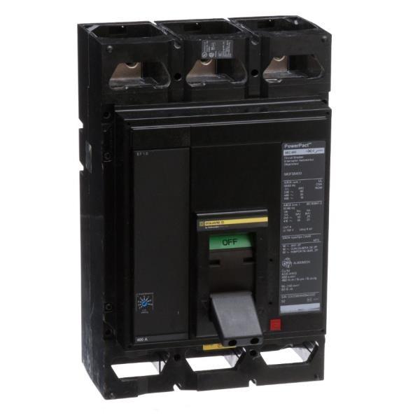 Circuit breaker, PowerPacT M, 400A, 3 pole, 600VAC, 18kA, lugs, ET 1.0, 80%, ABC