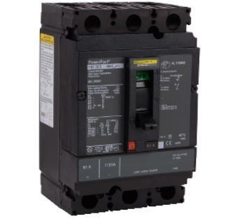Circuit breaker, PowerPacT H, 60A, 3 pole, 600VAC, 14kA, lugs, Micrologic 3.2, 80%