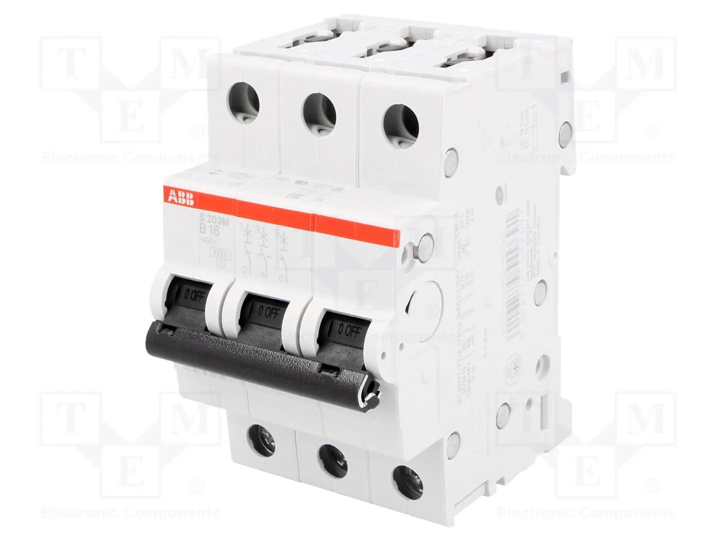 S203M-B16 Miniature Circuit Breaker - 3P - B - 16 A
