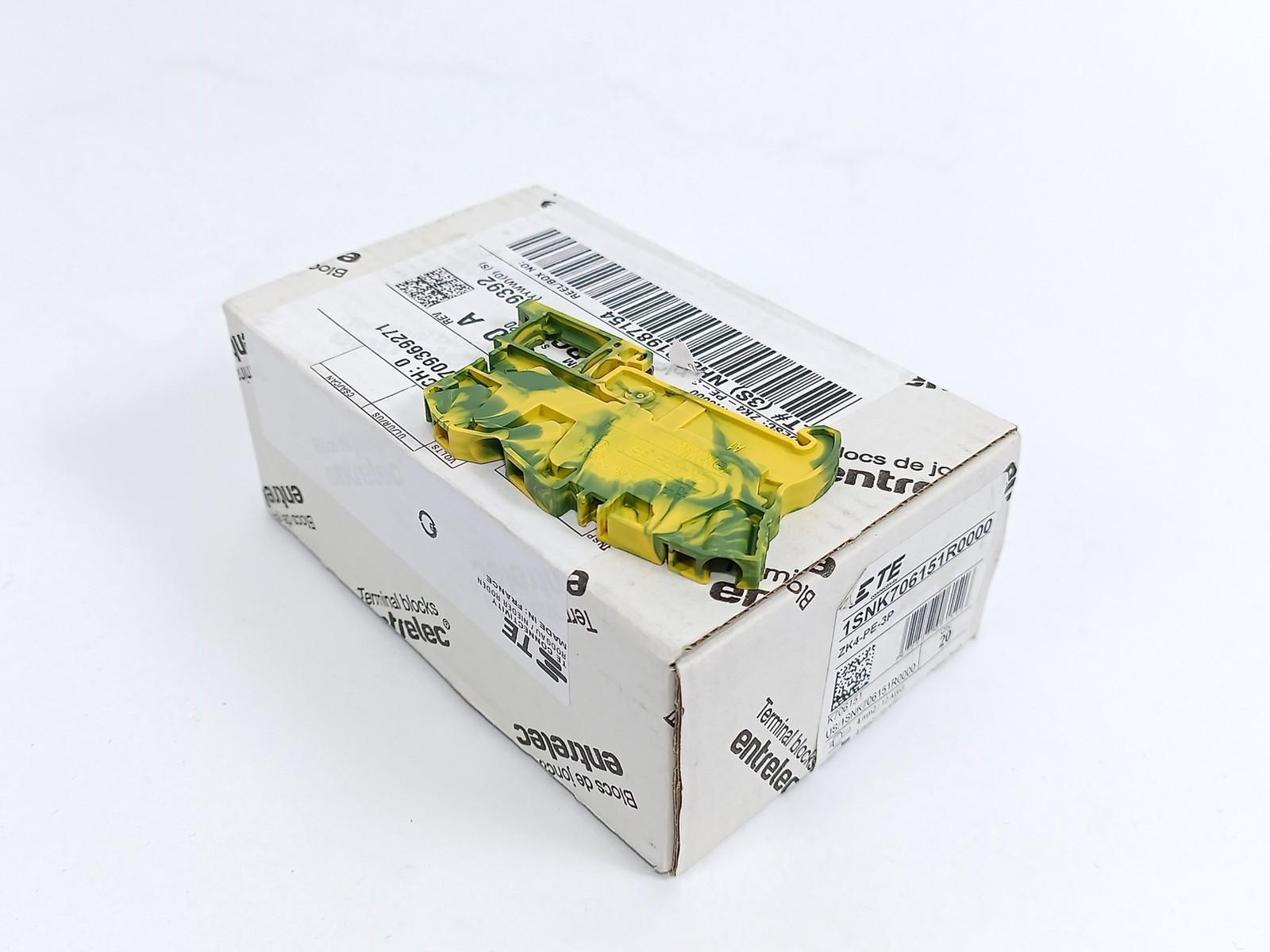 ZK4-PE-3P PI-Spring clamp Terminal Block - Ground - Green Yellow
