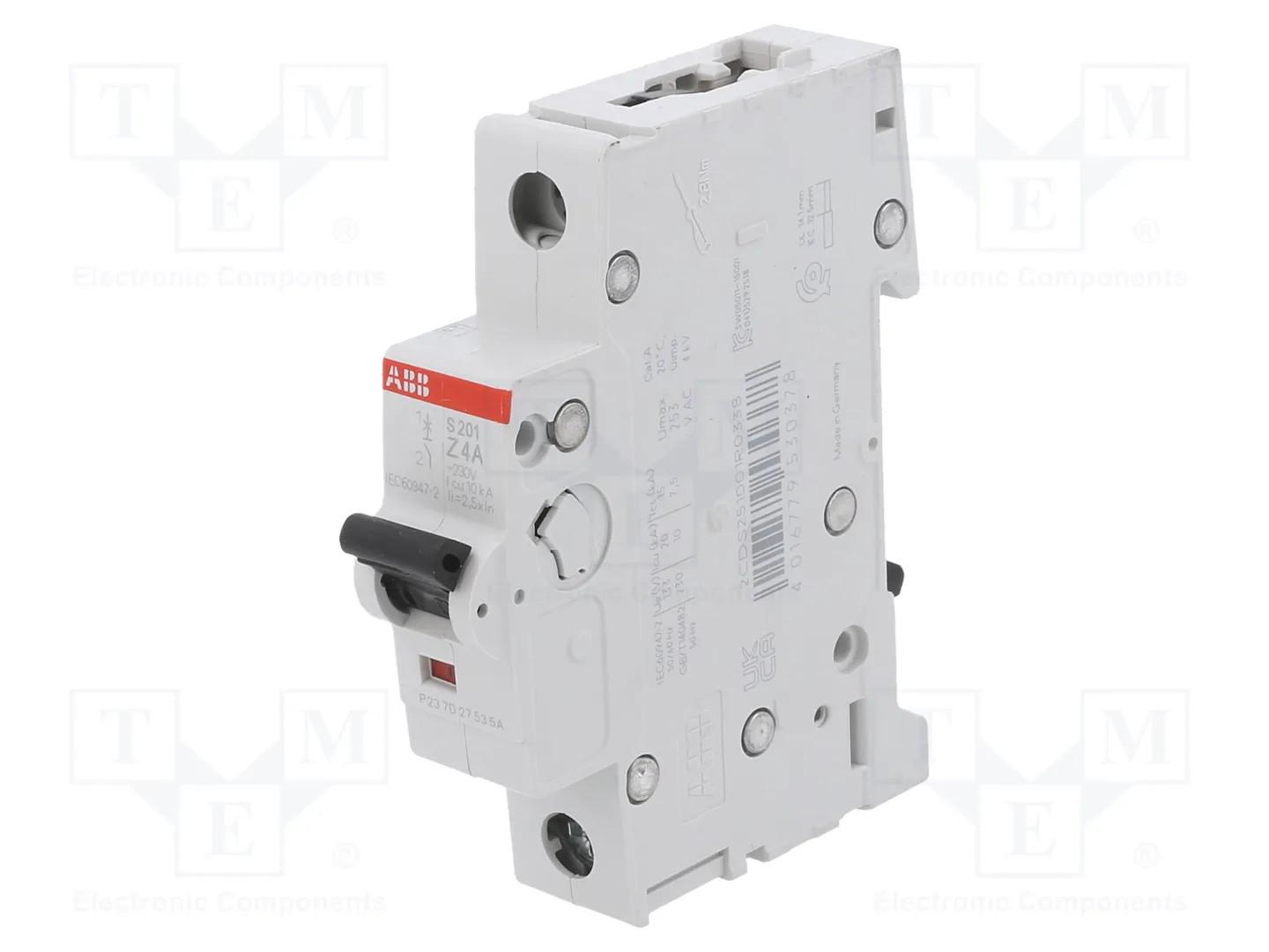 S201-Z4 Miniature Circuit Breaker - 1P - Z - 4 A