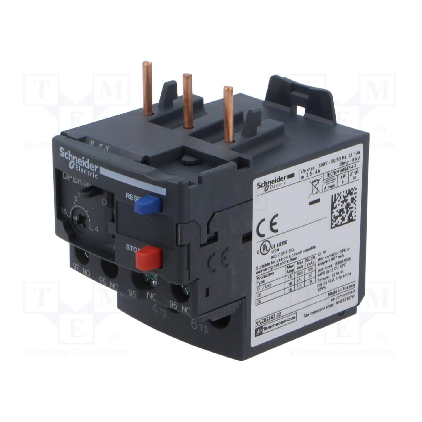 Thermal overload relay,Easy TeSys DPER,2.5-4A,class 10