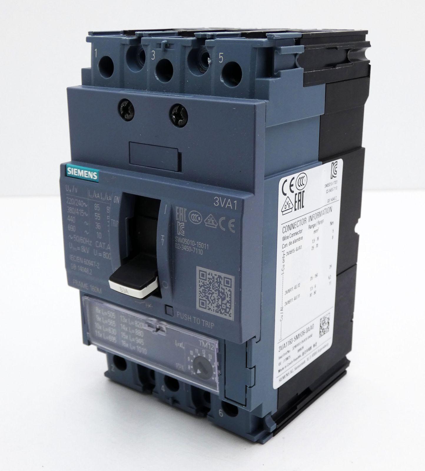 BRKR 3VA11 3P 63A 55KA MCP HI BOX