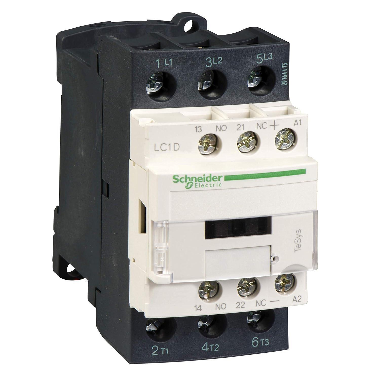 IEC contactor, TeSys Deca, nonreversing, 25A, 15HP at 480VAC, up to 100kA SCCR, 3 phase, 3 NO, 12VDC coil, open style