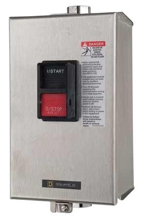 Manual starter, integral horsepower, NEMA M0, 600VAC, 3 pole, 5HP at 380/575VAC, 3 phase, no indicator, NEMA 4/4X