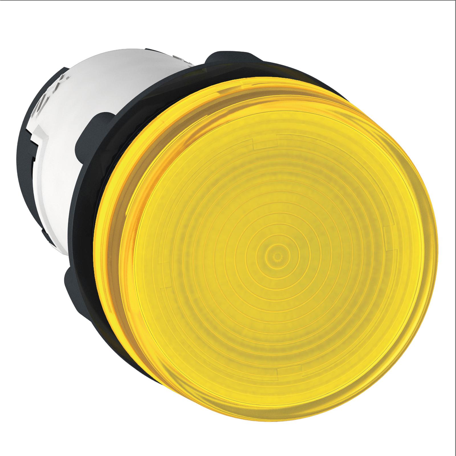 Pilot light, Harmony XB7, round yellow, 22mm, bulb BA9s, screw clamp terminals, 230V