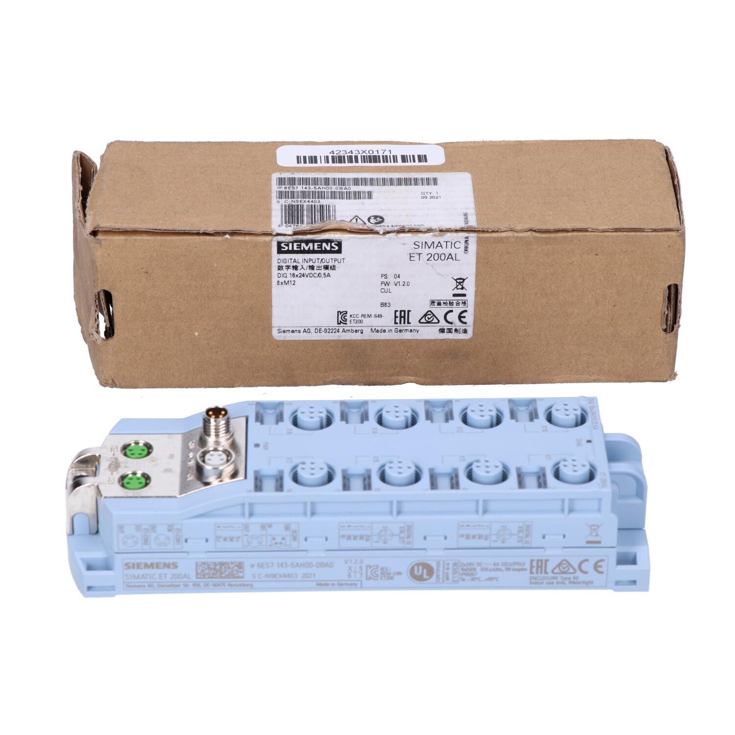 ET 200AL. DIQ 16x24VDC/0.5A. 8xM12