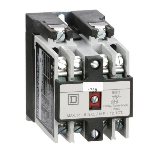 NEMA Control Relay, Type X, machine tool, 10A resistive at 600 VAC, 4 normally open contacts, 440/480 VAC 50/60 Hz coil
