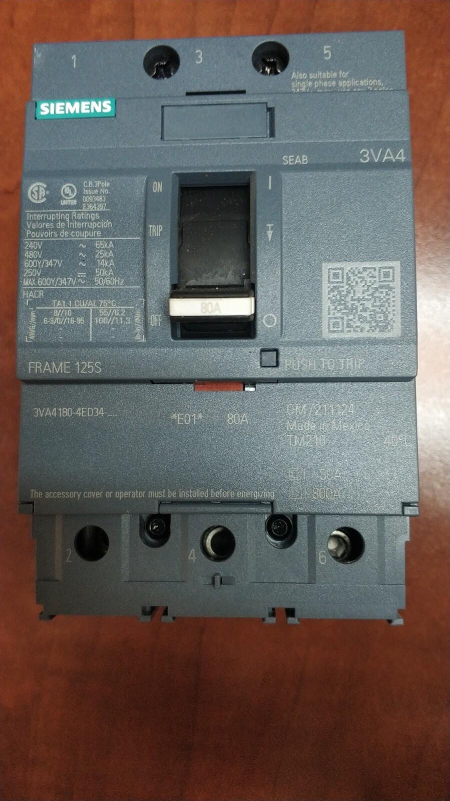 BRKR 3VA41 3P 80A 25KA FTFM LD LUG