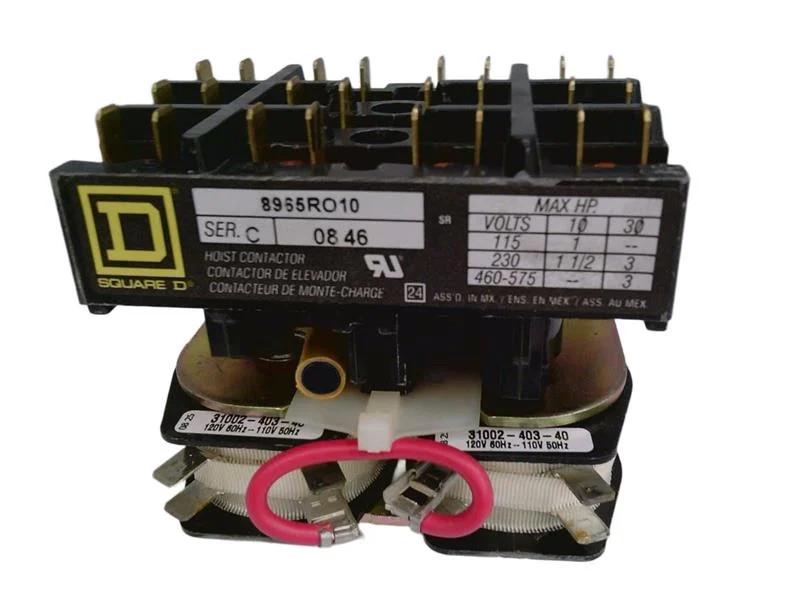 Contactor, 8965RO, hoist, reversing, 3HP at 480VAC, 3 phase, 120VAC coil, quick connect terminals. open style