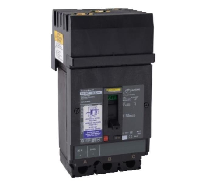 Circuit breaker, PowerPacT H, 100A, 3 pole, 600VAC, 18kA, I-Line, Micrologic 3.2S, 80%, ABC