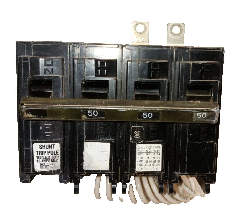 BREAKER 50A 3P 240V 10K BL 120V SHUNT